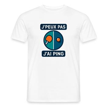 J'peux pas J'ai Ping - T-shirt homme - blanc - Devant - AI Model Male 178 dark (178cm)