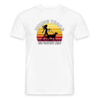 Hiking Trails and Wagging Tails Retro - Men's T-Shirt - white - Front - AI Model Male 178 dark (178cm)