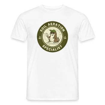 Mole Soil Conditioner Horticulture Self-Sufficiency - Men's T-Shirt - white - Front - AI Model Male 178 dark (178cm)