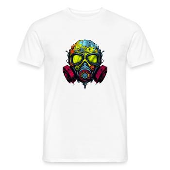 Graffiti sur le masque à gaz - T-shirt homme - blanc - Devant - AI Model Male 178 dark (178cm)
