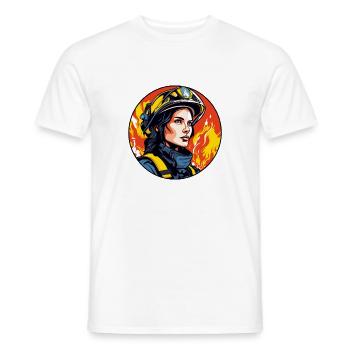Fire Brigade Firefighter - Men's T-Shirt - white - Front - AI Model Male 178 dark (178cm)