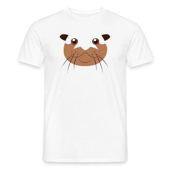 Costume DIY paresseux avec visage de loutre - T-shirt homme - blanc - Devant - AI Model Male 178 dark (178cm)