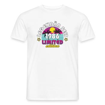 40. Geburtstag Legendär seit 1986 Unisex Geschenk - Männer T-Shirt - Weiß - Vorne - AI Model Male 178 dark (178cm)