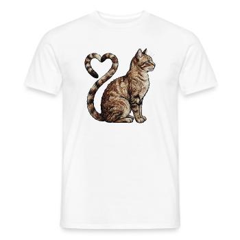 Katzenliebe im bestickten Look (gedruckt) - Männer T-Shirt - Weiß - Vorne - AI Model Male 178 dark (178cm)