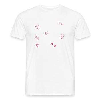 Heart Crown Doodle Pop Art - T-shirt homme - blanc - Devant - AI Model Male 178 dark (178cm)