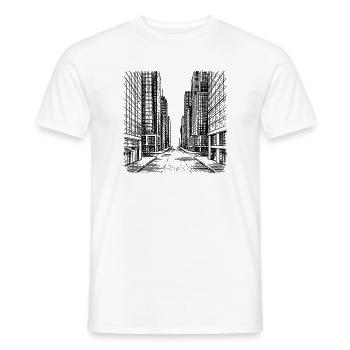 Modern street - Men's T-Shirt - white - Front - AI Model Male 178 dark (178cm)