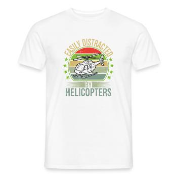 Easily Distracted By Helicopters - Men's T-Shirt - white - Front - AI Model Male 178 dark (178cm)