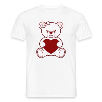 Heart Bear with Bow - Men's T-Shirt - white - Front - AI Model Male 178 dark (178cm)