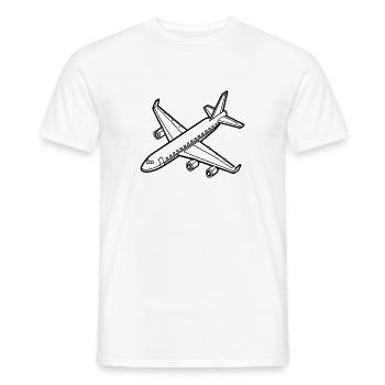 airplane - Men's T-Shirt - white - Front - AI Model Male 178 dark (178cm)