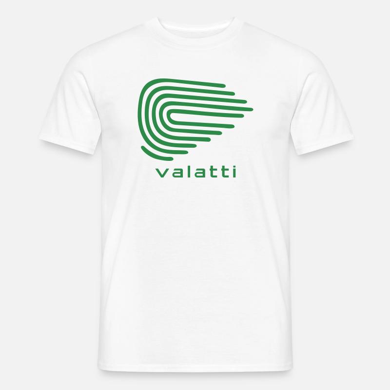 Valatti Green Wave Line Abstract - Männer T-Shirt - Weiß