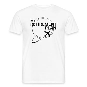 Airplane Flying Retirement Plan - Men's T-Shirt - white - Front - AI Model Male 178 dark (178cm)