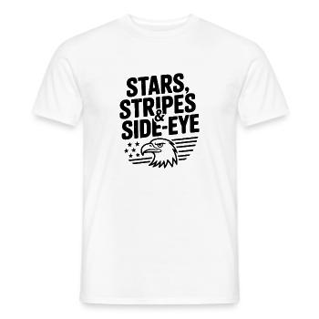 Stars, Stripes & Side-Eye - Men's T-Shirt - white - Front - AI Model Male 178 dark (178cm)