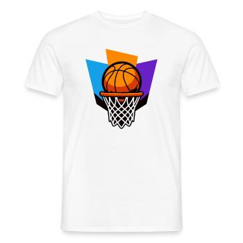 Conception graphique du dunk de panier de basket-ball - T-shirt homme - blanc - Devant - AI Model Male 178 dark (178cm)