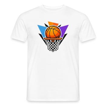Basketball-Basketball-Basketball-Grafik-Dunk-Kunst - Männer T-Shirt - Weiß - Vorne - AI Model Male 178 dark (178cm)