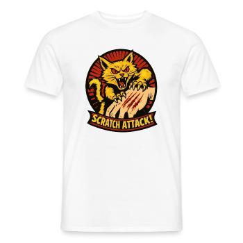 Attaque à griffures Griffes de chat en colère Conception - T-shirt homme - blanc - Devant - AI Model Male 178 dark (178cm)