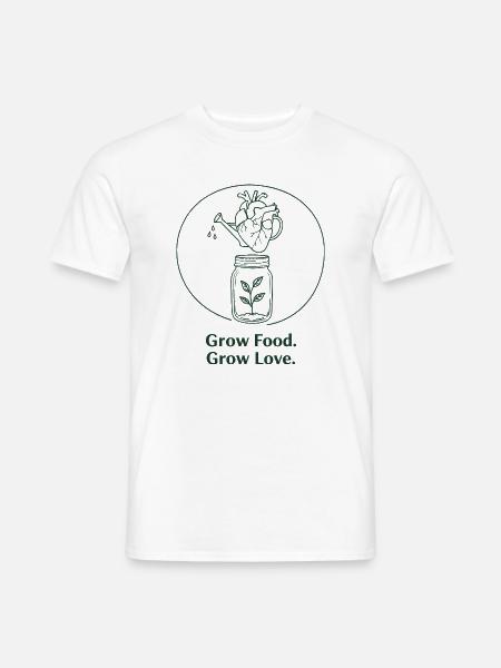 Ekologisk trädgårdsodling, hållbart jordbruk - T-shirt herr - vit