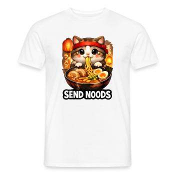 Ramen Katze Send Noods - Männer T-Shirt - Weiß - Vorne - AI Model Male 178 dark (178cm)