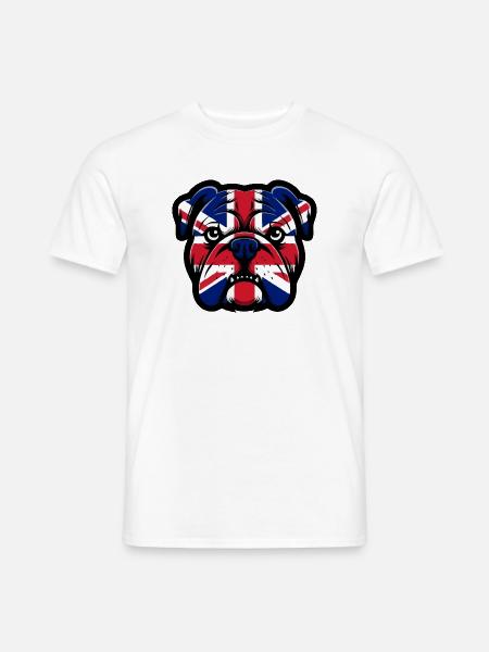 Union Jack Bulldog Portrait - Men's T-Shirt - white