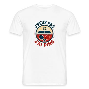 J'peux pas J'ai Ping - T-shirt homme - blanc - Devant - AI Model Male 178 dark (178cm)
