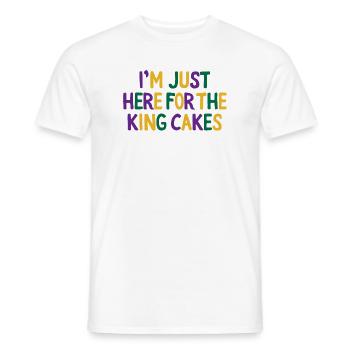 I'm Just Here for the King Cakes Mardi Gras Fun - Men's T-Shirt - white - Front - AI Model Male 178 dark (178cm)