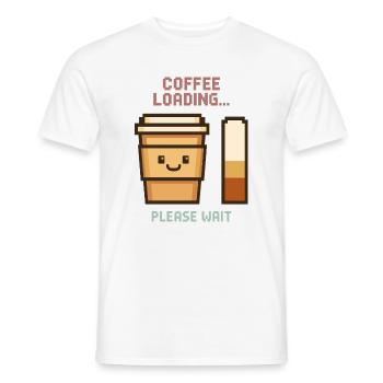 Coffee Loading Pixel Art - Morgenstart mit Charme - Männer T-Shirt - Weiß - Vorne - AI Model Male 178 dark (178cm)