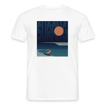 SURFER WELLE - Männer T-Shirt - Weiß - Vorne - AI Model Male 178 dark (178cm)