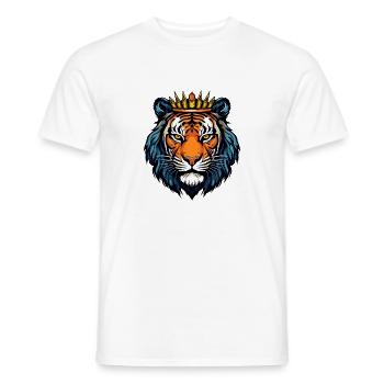 Königlicher Tigerkopf mit Krone - Männer T-Shirt - Weiß - Vorne - AI Model Male 178 dark (178cm)