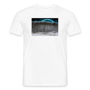 Lune céleste d’hiver dans la forêt - T-shirt homme - blanc - Devant - AI Model Male 178 dark (178cm)