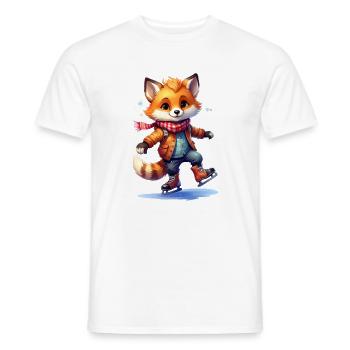 Fox skating - Men's T-Shirt - white - Front - AI Model Male 178 dark (178cm)