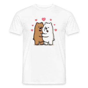 Câlins d’ours avec des cœurs - T-shirt homme - blanc - Devant - AI Model Male 178 dark (178cm)
