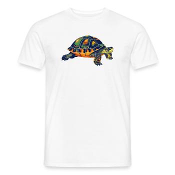 Bunte Mandala Schildkröte tolle Landschildkröte - Männer T-Shirt - Weiß - Vorne - AI Model Male 178 dark (178cm)