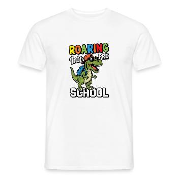Roaring into Preschool Dinosaur Back to School - Men's T-Shirt - white - Front - AI Model Male 178 dark (178cm)