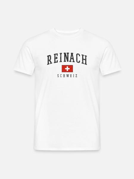 Reinach Schweiz Logo Kreuz - Männer T-Shirt - Weiß