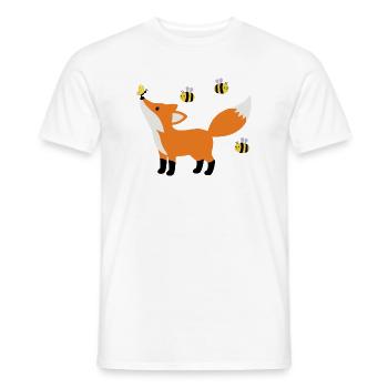 Cute fox in summer minimalist style - Men's T-Shirt - white - Front - AI Model Male 178 dark (178cm)