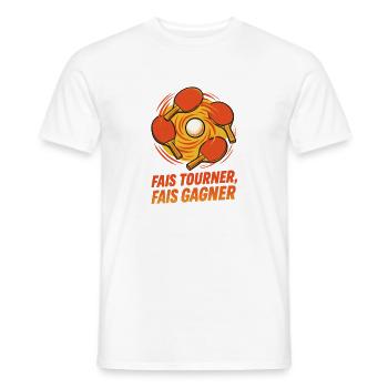 Fais tourner Fais gagner - Ping Pong - T-shirt homme - blanc - Devant - AI Model Male 178 dark (178cm)