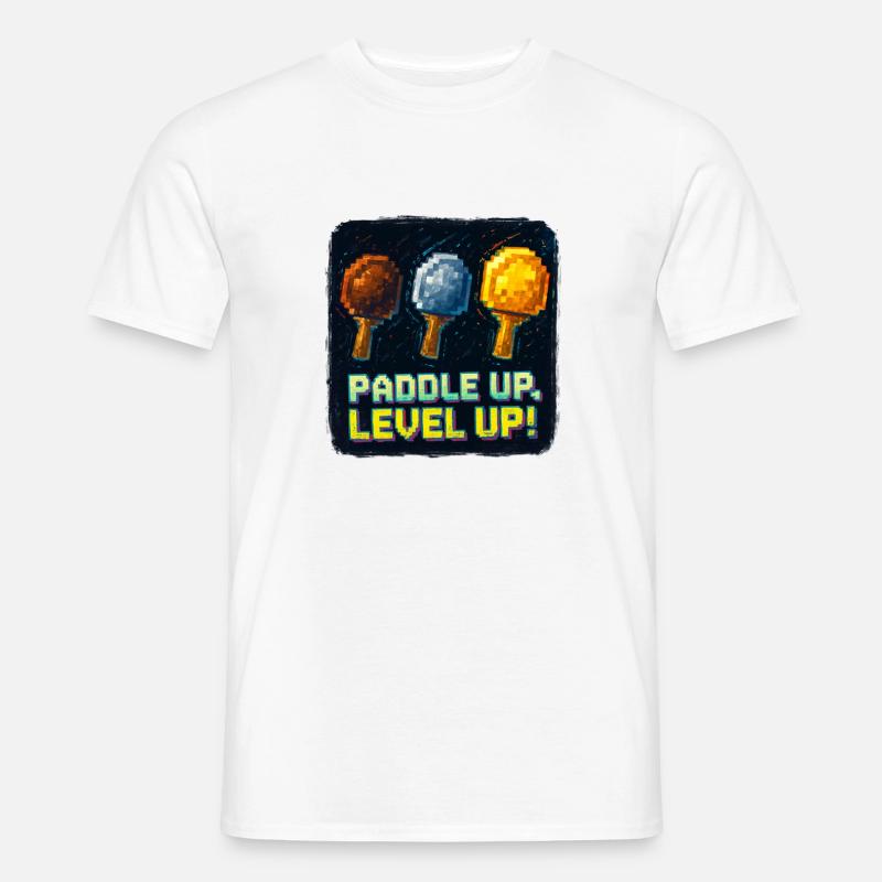 Paddle Up, Level Up Ping Pong - T-shirt homme - blanc