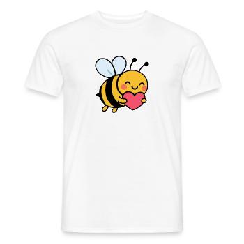 Happy bee with heart - Men's T-Shirt - white - Front - AI Model Male 178 dark (178cm)