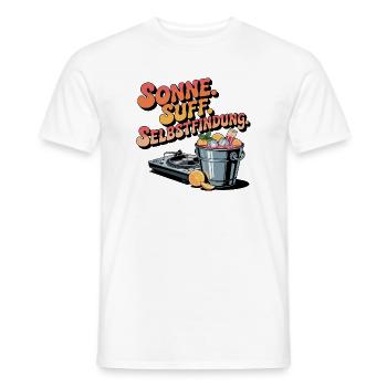 Sun. De l’alcool. Découverte de soi. Fête du Festival d’été - T-shirt homme - blanc - Devant - AI Model Male 178 dark (178cm)