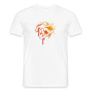 Message clair sur le snowboard pour les femmes - T-shirt homme - blanc - Devant - AI Model Male 178 dark (178cm)