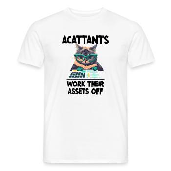Lustige Buchhalter arbeiten ihr Vermögen ab - Männer T-Shirt - Weiß - Vorne - AI Model Male 178 dark (178cm)