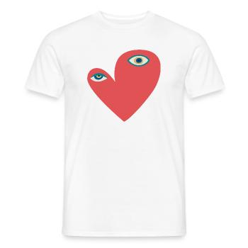 Surreales Herz mit Augen - Männer T-Shirt - Weiß - Vorne - AI Model Male 178 dark (178cm)