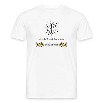 My Brain Works Differently – ADHD Focus Design - Men's T-Shirt - white - Front - AI Model Male 178 dark (178cm)