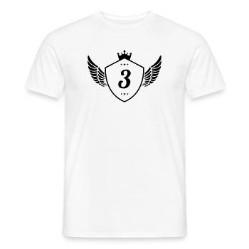 3 Coat of arms - Men's T-Shirt - white - Front - AI Model Male 178 dark (178cm)