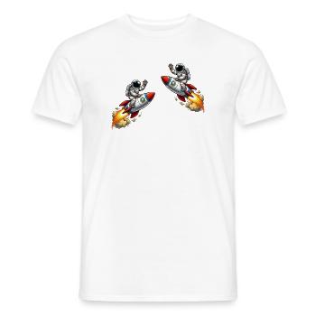Aventure de la fusée astronaute - T-shirt homme - blanc - Devant - AI Model Male 178 dark (178cm)