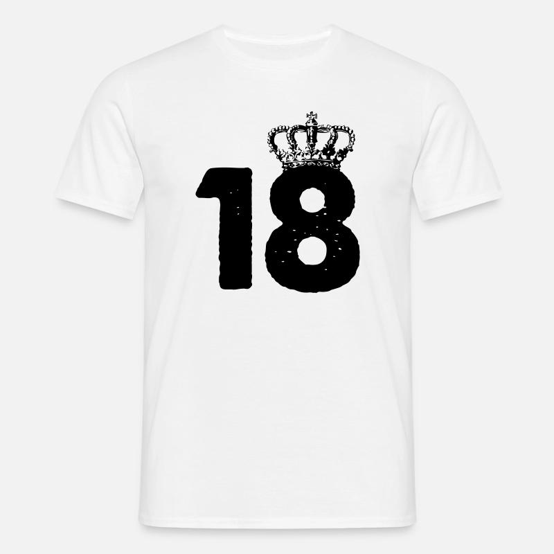 18 Krone - Männer T-Shirt - Weiß