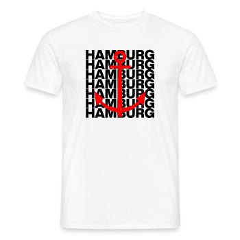 HAMBURG ANKER – HAFEN POWER! MOIN, HAFEENLIEBE - Männer T-Shirt - Weiß - Vorne - AI Model Male 178 dark (178cm)