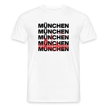 MÜNCHEN SKYLINE, MÜNCHENLIEBE ISARLOVE - Männer T-Shirt - Weiß - Vorne - AI Model Male 178 dark (178cm)