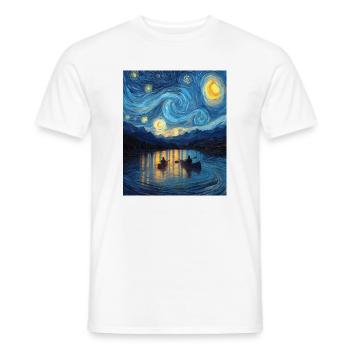 Kayak Van Gogh Nuit étoilée - T-shirt homme - blanc - Devant - AI Model Male 178 dark (178cm)
