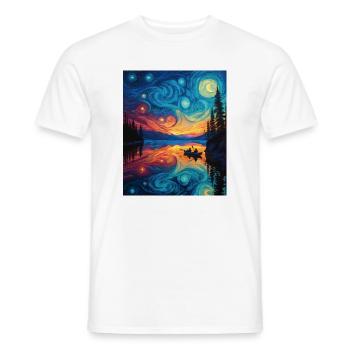 Kayak Van Gogh Nuit étoilée - T-shirt homme - blanc - Devant - AI Model Male 178 dark (178cm)