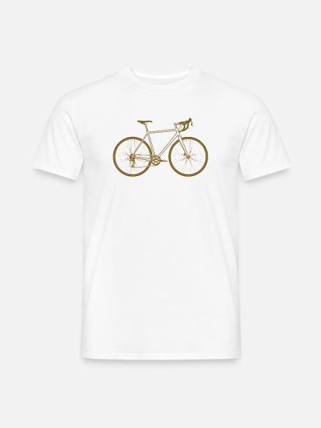 Kupferfarbene Fahrrad-Silhouette Rennrad - Männer T-Shirt - Weiß